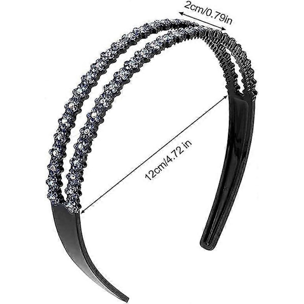 Farverigt Rhinestone Hårbøjle Ansigtsvask Hårklemme (3 Farver) 6 stk. (H-4)