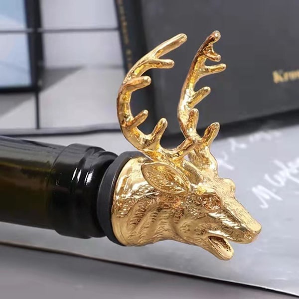 Vinho Pourer Retro Deer Shape Zinklegering Vin Decanter Pour Spout Tilbehør til Hjemmet Pink gold