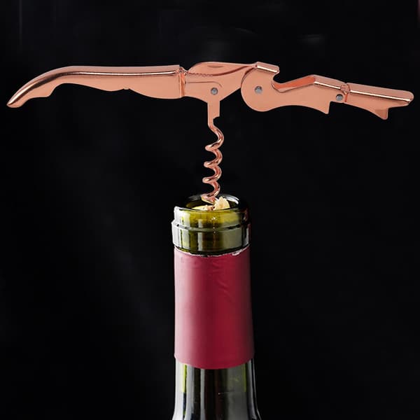 Roséguld korkskruv i metall, multifunktionell korkskruv