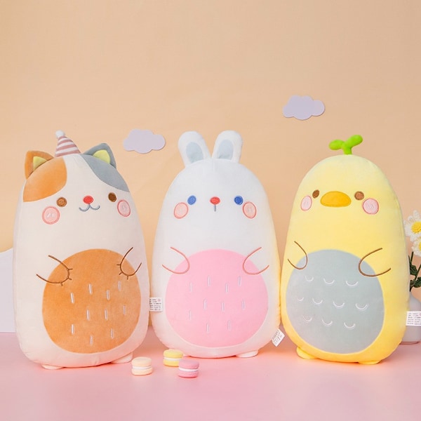 Squishmallows Fyldt Dyr Kawaii Blød Stor Pude Kat 60cm Calico cat 60cm（0.8kg）