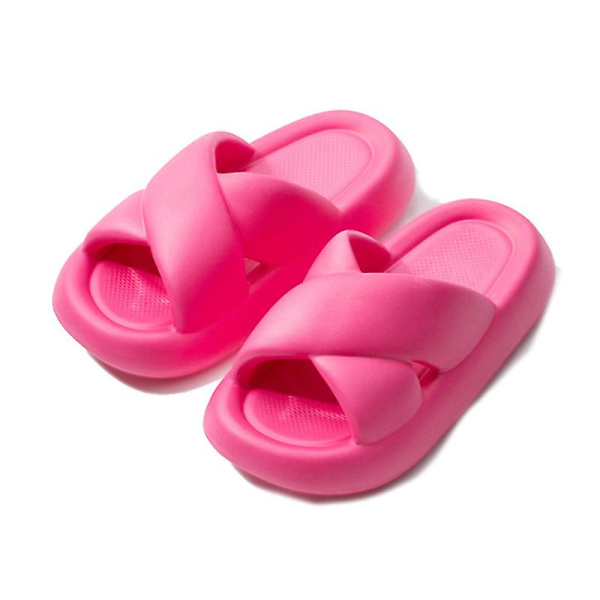 Pude Slippers til Kvinder og Mænd - Anti-Skridsikker, Hurtigttørrende Bruse-Slides, Badeværelsessandaler, Ultra-Pude, Tyk Sål rose red 40 to 41