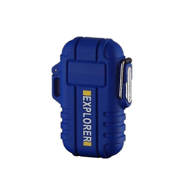 Vedenkestävä Ulkoilma Sytytin Selviytymistyökalu USB Latautuva Liekitön Sytytin blue
