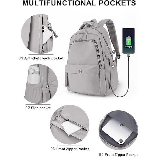 Liten Ryggsäck För Skolflickor Pojkar Estetisk Lätt Resedagspack Enkel Söt Ryggsäck College High School Bookbag Passar 14 Tums Laptop