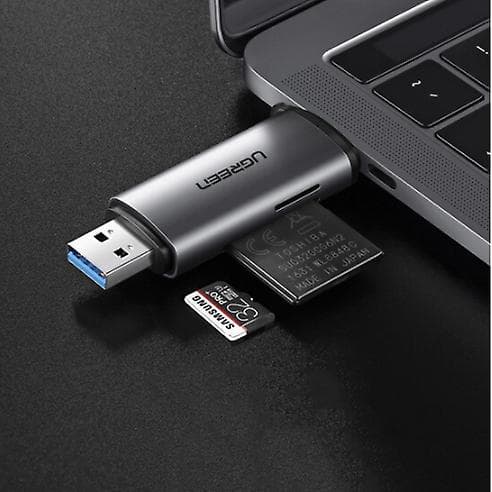 Ugreen Typ C+USB 2-i-1 Kortläsare