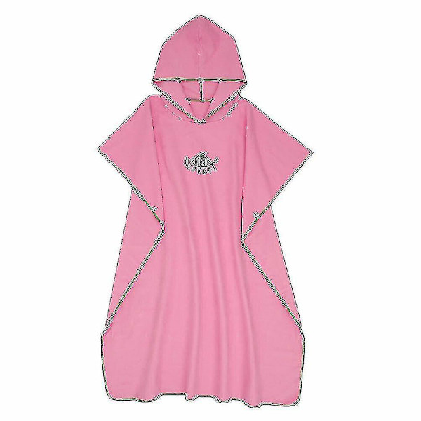 Rantapyyhe Poncho Kylpytakki Huppu Nopea Kuiva Kylpytakki Uimapyyhe Pink
