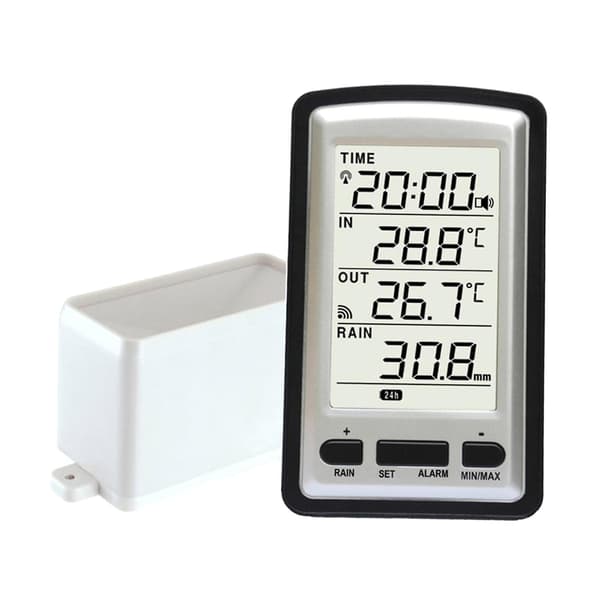 Regnsensor Trådløs Regnsensor Digital Display Termometer Måleverktøy Værsentral Nedbørshistorie Regnsensor Måler