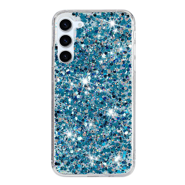 For iPhone X/ XS-deksel Epoksy Telefonbeskyttende deksel Glitrende pulver TPU-telefondeksel Blue