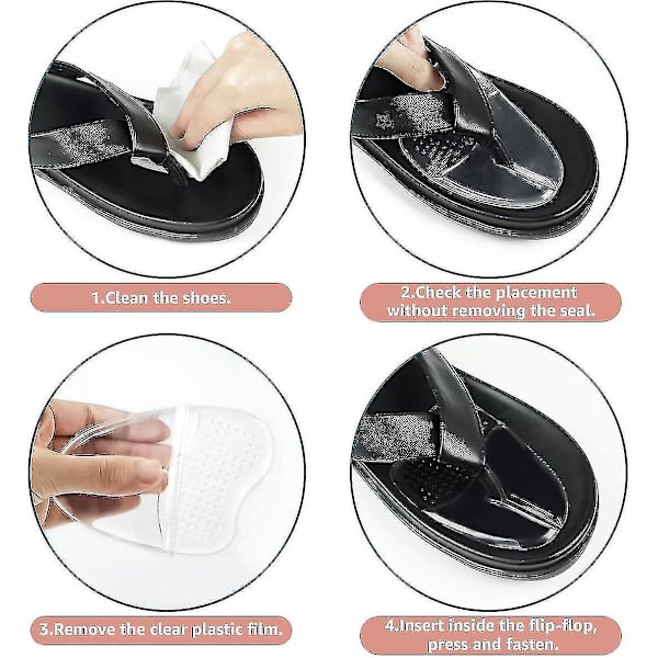 3 par metatarsal dynor för flip-flops, gel metatarsal dynor för flip-flops tofflor sandaler, framfot P Transparent
