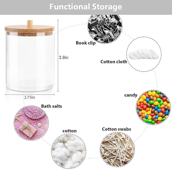 Makeup Bomulds Pude Organizer Badeværelse Opbevaringsboks Til Bomulds Pinde Kosmetik Smykker Makeupfjerner Pude Beholder Med Bambuslåg A A