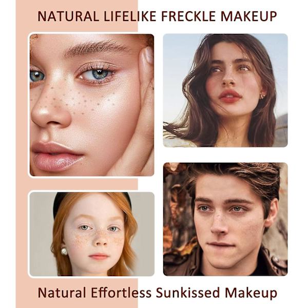 Naturlig fräkpenna, fräkpenna för smink, långvarig, vattentät, lätt fräkpenna Deep mottling