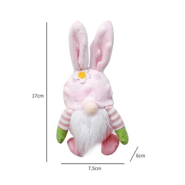 Påskkanin-tomte Plyschdocka Heminredning Påskpynt Pink