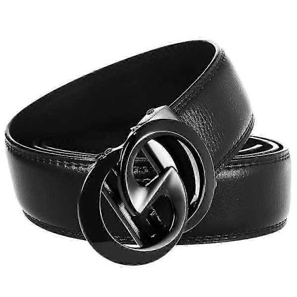 Luksus Vintage GG Belte H Spenne Menn Kvinner Ekte Lær Kjole Stropp Dobbel G Belte Dumb gun sweep buckle + black belt 110cm-130cm