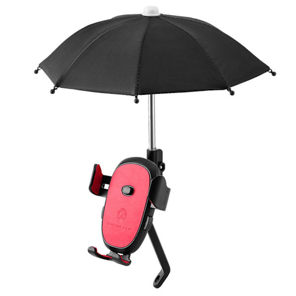 1 sarja pyörän puhelinteline sateenvarjo vedenpitävä naarmuuntumaton kulman säädettävä ajopuhelinteline sateenvarjo polkupyörälle Red Rearview Mirror Mount*