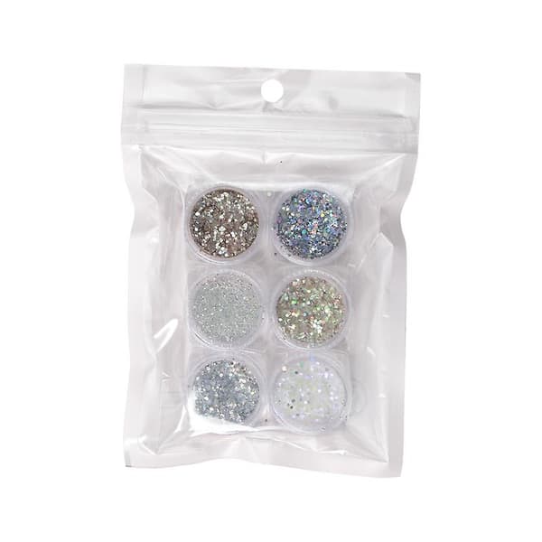 6 st Nagelglitter Glitter, Nageldekor