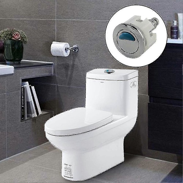 Toilet Trykknap Dobbelt Skyl Vandbesparende Krom Til Ideelle Cisterne Tank Dele round type silver