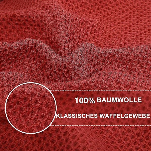 6-pack 100% Bomulls Terry Handdukar Köksdisk Rengöring Hängande Slinga Red 34*73cm