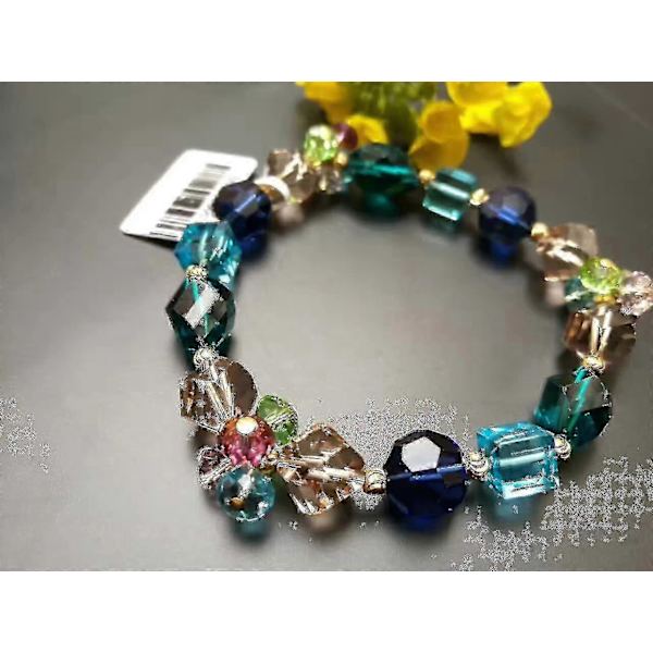 50 stk. 4mm Glas Krystal Kvadratiske Terningperler DIY Smykkefremstilling Blandet Farve - CHUN