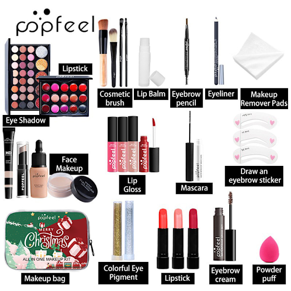 Julekosmetik sæt makeup scene pige ferie performance makeup KIT003H