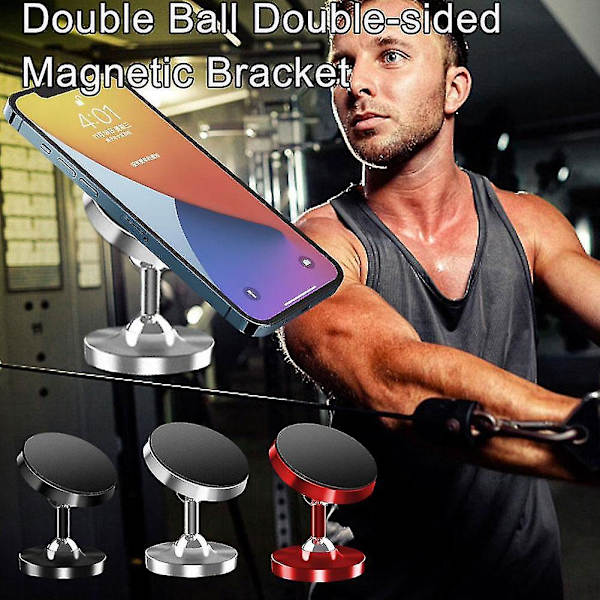 Gym Dobbeltsidig Magnetisk Telefonfeste, Magnetisk 360 Telefonfeste NY A