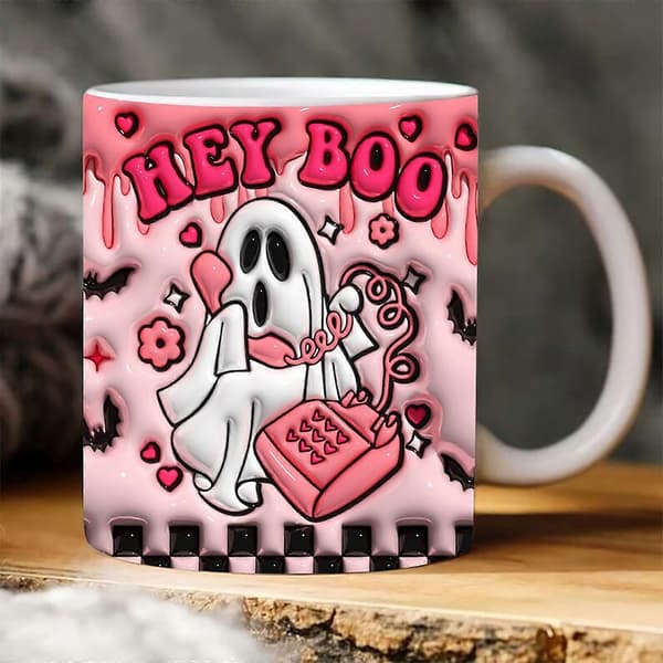 Ny läskig Halloween-kaffemugg Vattenmugg Halloween Pumpa B