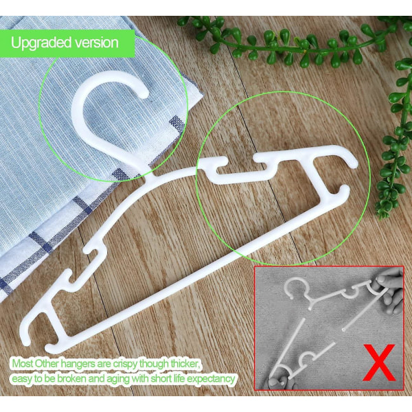 Pack Of 36 Hangers Baby Kids Clothes Plastic Storage Hangers For 27cm Length In White