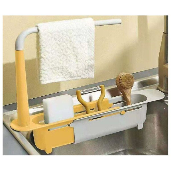 Kitchen Supplies Multi-function Pull-out Sink Telescopic Rack (yellow)