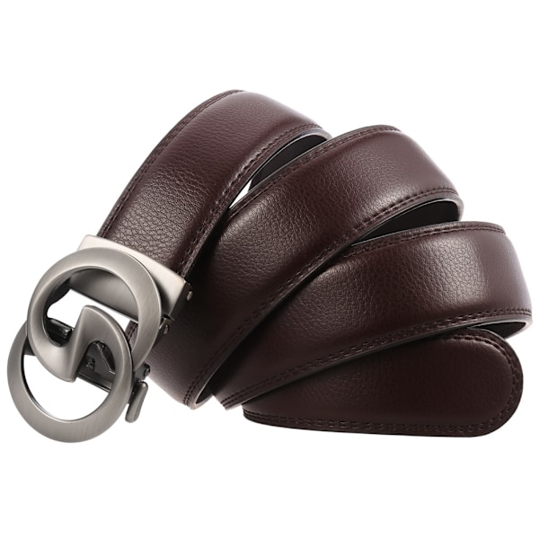 Luksus Vintage GG Belte H Spenne Menn Kvinner Ekte Lær Kjole Stropp Dobbel G Belte Dumb gun sweep buckle + brown belt 110cm-130cm