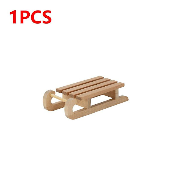 10-1 stk Mini Simulering Snø Sled Håndlaget Tre Sleigh Desktop Craft Hjem Decor Snø Sled Ornament Luktfri for Dukkehus   Fingerferdighet Spill 1pcs