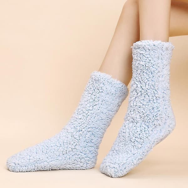 Golvsockor Vuxen Tjocka Sockor Kvinna Vinter Ullsockor blue