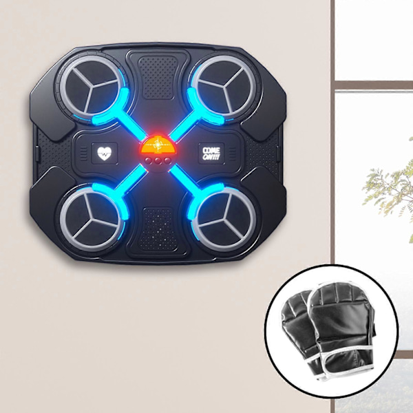 Boxningsmaskin Boxningstränare för Barn Vuxna Reaktionsmål Träning Väggmonterad Elektronisk Boxningsväggmål Punching Pad Bt Black