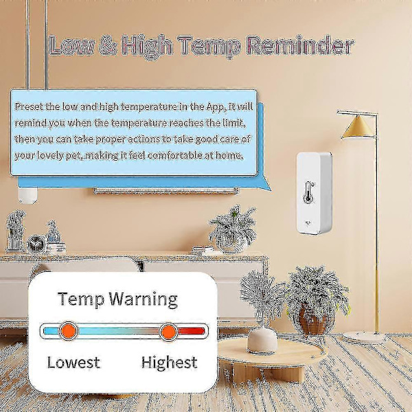 3x Tuya Wifi Temperatur- och Luftfuktighetssensor Inomhus Termometer Hygrometer -GSL