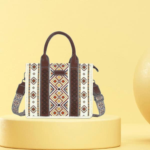 Wrangler Tote Bag Väskor i Western-stil för kvinnor Axelremsväska Boho Aztec Handväskor