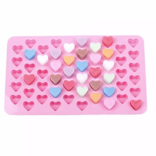 1 stk Chokolade/Geleform Med Hjerte - Pink