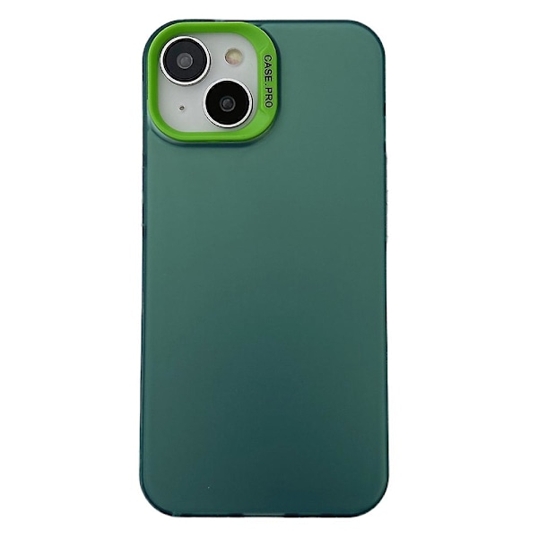 Genomskinligt matt telefonfodral i TPU+PC för iPhone 14 Plus, stöttåligt bakskydd Green