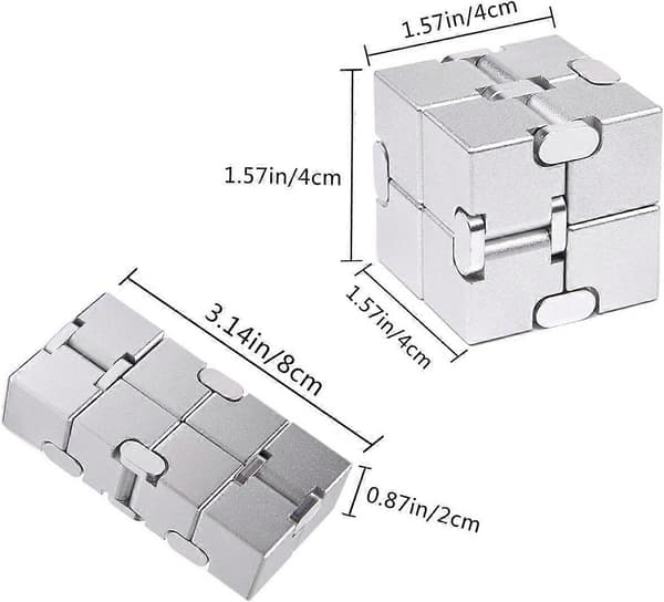 Fidget Cube Ny Version Fidget Finger Legetøj - Metal Infinity Cube til Stress og Angstlindring/ADHD