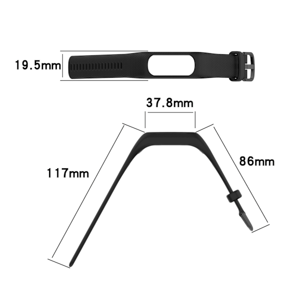 Ny Erstatningsreim Svettetett for Garmin Vivosmart 5 Klokkereim Dark gray
