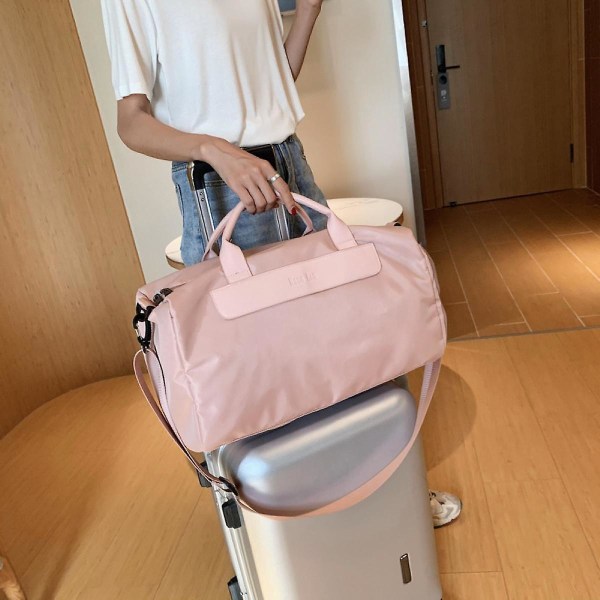 Ny enkel vandtæt rejsetaske med stor kapacitet, våd og tør separation Yoga-håndtaske Pink