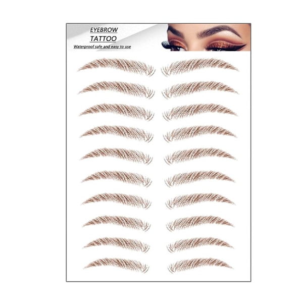 6D Imitation Eyebrow Tattoos Sticker Engångs Eyebrow Sticker Brun H