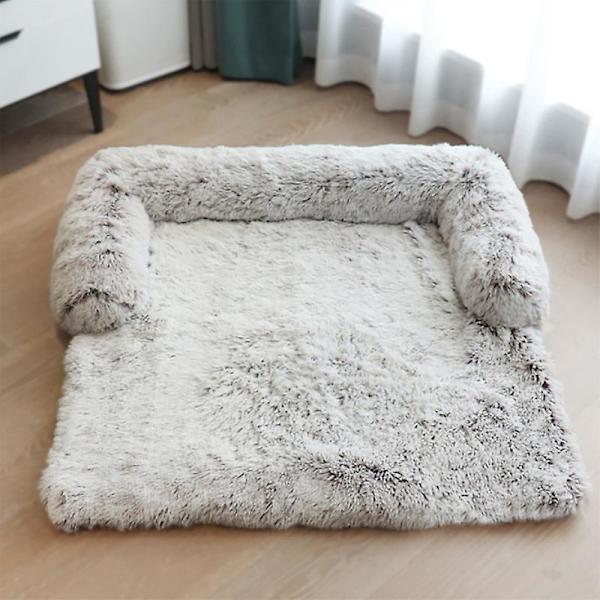 Mimigo Kvadratiska Hund/Kattbäddar, Soffaöverdrag För Hundar, Lyxig Matta I Soffa-Stil För Husdjur, Vattentät Foder Och Halksäker Botten Perfekt På Hundbur BROWN XS