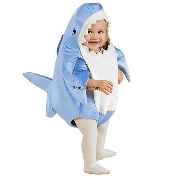 Lapset Poika Tyttö Shark Cosplay Söpö mekko Halloween Merieläimet Big Shark Cos -haalari lapsille Syntymäpäiväjuhlavaatteet M 125-140cm Shark