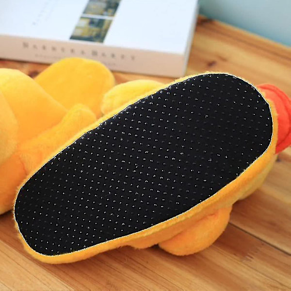 Älskares stora gula ankslippers söta plysch lilla gula anka docka hem väska häl bomullsskor B 6-8