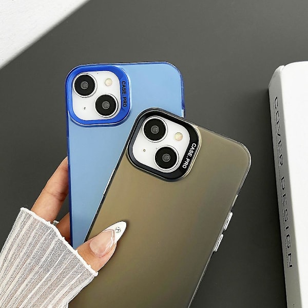 Genomskinligt matt telefonfodral i TPU+PC för iPhone 14 Plus, stöttåligt bakskydd Green