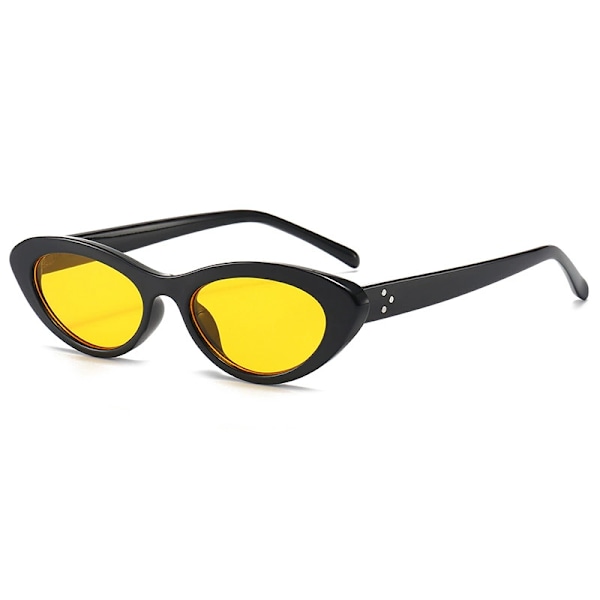Wrap Around Muoti Aurinkolasit Polarisoitu Soikea Aurinkolasit Miehille Naisille Trendikkäät Nopeat Soikeat Tummat Futuristiset Aurinkolasit Varjostimet Lasit Silmälasit (keltainen L Black frame yellow film