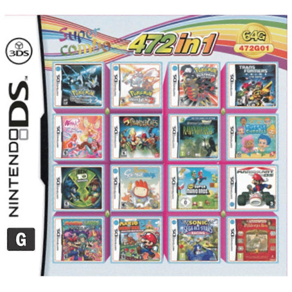 Kokoelmapeli Kasettikortti Nintendon DS 3DS 2DS Super Combo Multi Cart 472in1