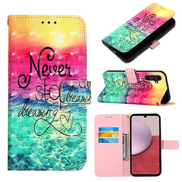 For Samsung Galaxy A05s 3D Maleri Vandret Flip Læder Mobiltelefon Etui Chasing Dreams