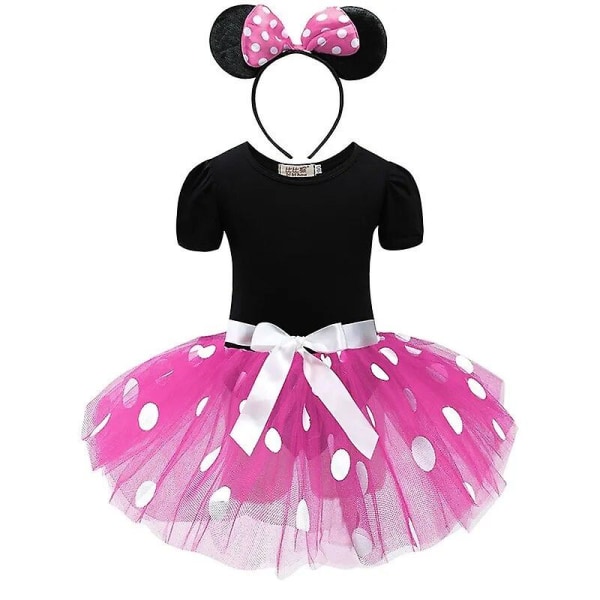 2024 cos 1-6 år Babypige Mickey Pettiskirt Børn Sommertøj Børn Minnie Polka Dot Dress Piger Fødselsdagsfest Julekostume Minnie Dress C Purpl 12M