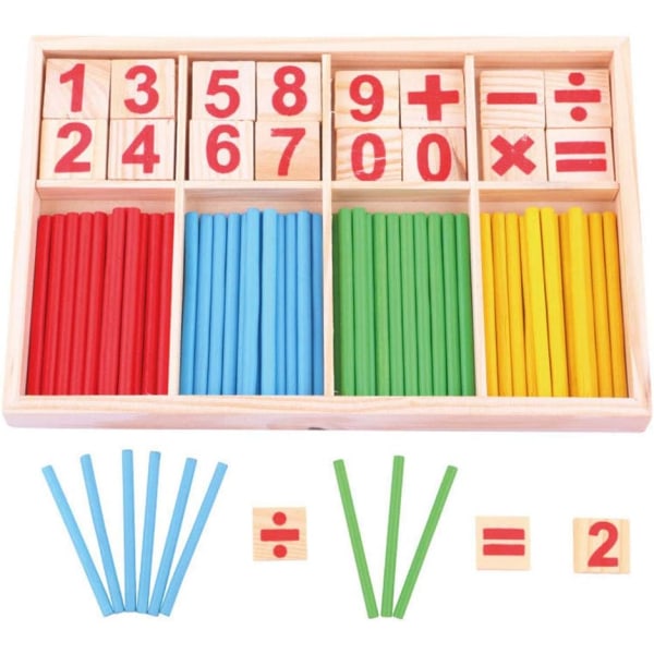 Montessori matematiklegetøj i træ til børn--