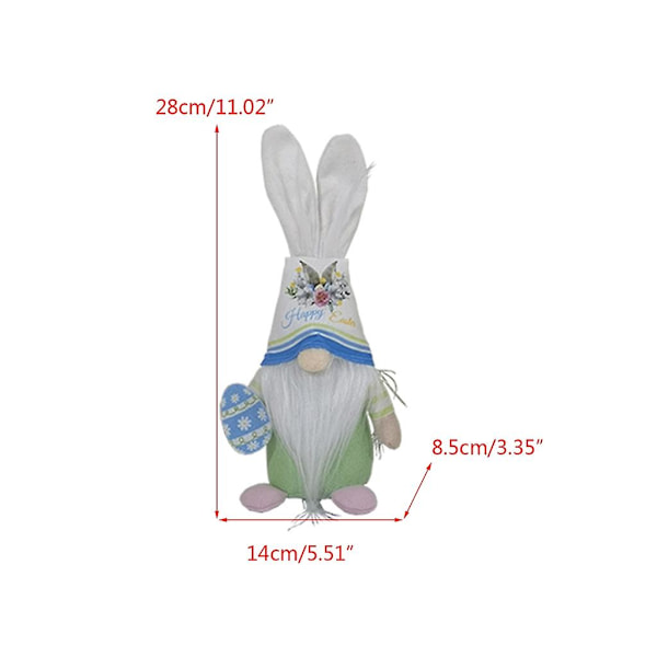 Påskehare-nisse, der holder gulerod/æg, dekorativ til forårsfestival D