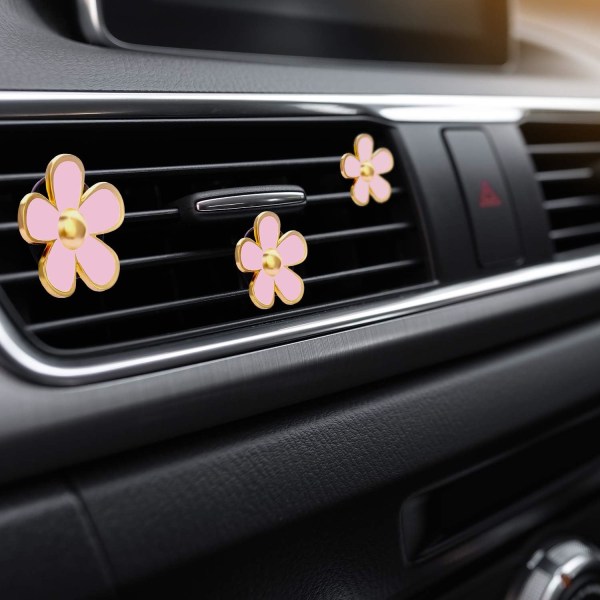 Daisy Flower Air Vent Clips Car Air Freshener Dekorativ Air Vent Clip til bil Vent Dekoration Tilbehør Pink