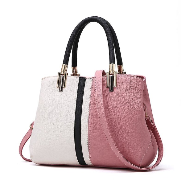 Damehåndtasker med flere indvendige lommer og smuk farvekombination A916-89 Pink White